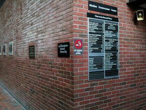 Malden Government Center entrance signage